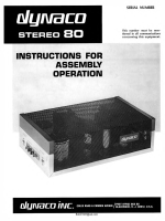 Dynaco Stereo-80 - Owners Manual 